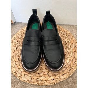 Everlane chunky penny Loafers 9 gumsole no insole Black leather urban baddie